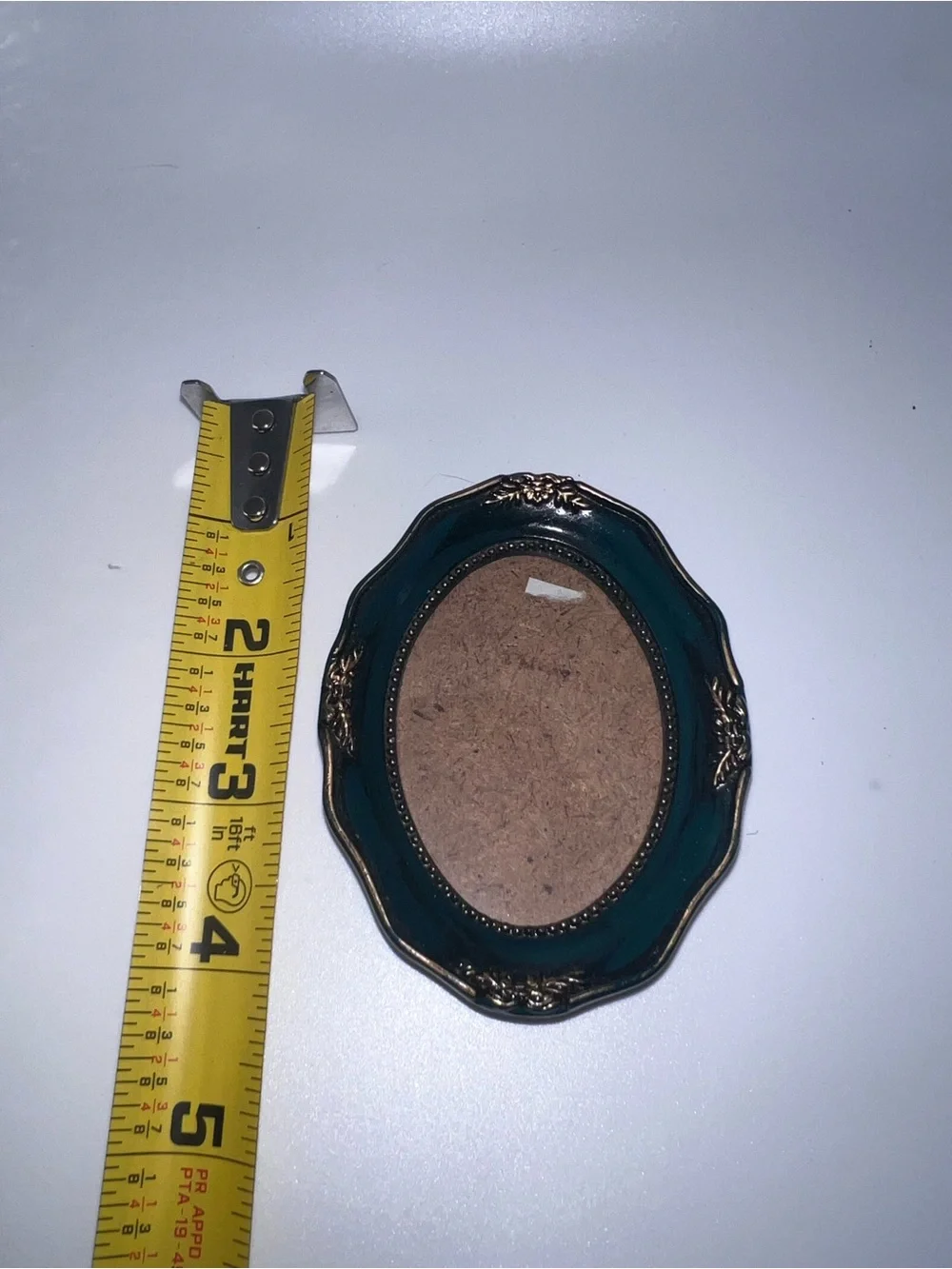 Ornate Oval Picture Frame in Teal with Gold Accents -